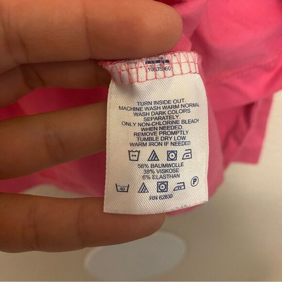 Lands End crew neck fitted cotton rayon long sleeve top shirt barbie pink XL - Picture 7 of 7